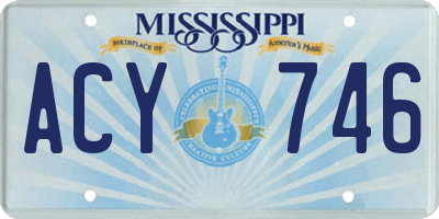 MS license plate ACY746