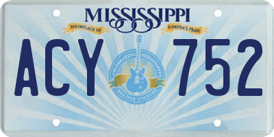 MS license plate ACY752