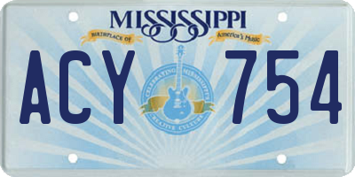 MS license plate ACY754