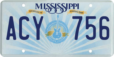 MS license plate ACY756