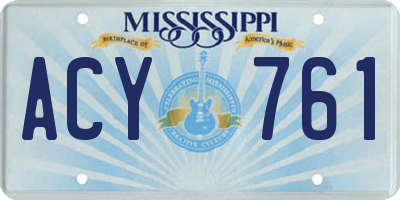 MS license plate ACY761