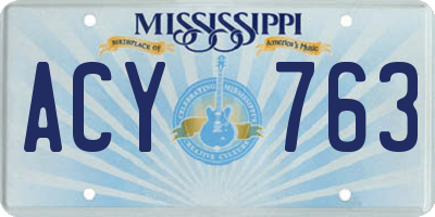 MS license plate ACY763