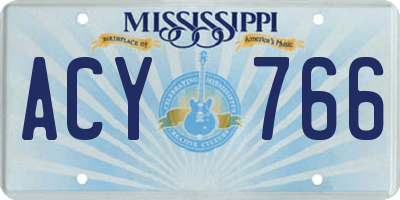 MS license plate ACY766