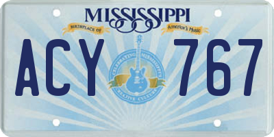 MS license plate ACY767