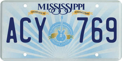 MS license plate ACY769
