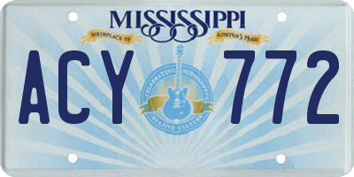 MS license plate ACY772