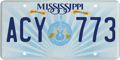 MS license plate ACY773