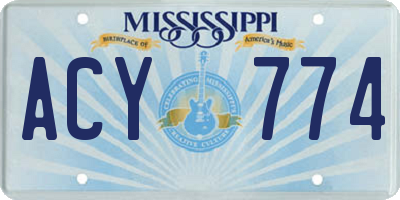 MS license plate ACY774