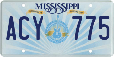 MS license plate ACY775