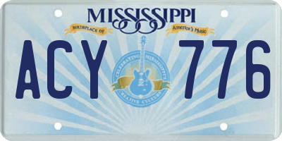 MS license plate ACY776