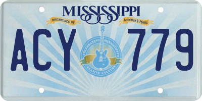 MS license plate ACY779