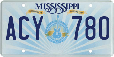 MS license plate ACY780