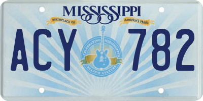 MS license plate ACY782