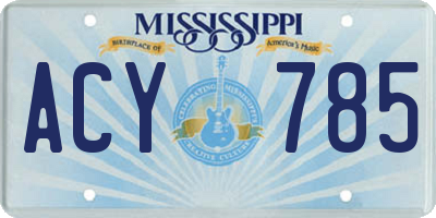 MS license plate ACY785