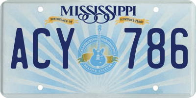 MS license plate ACY786