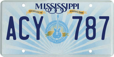 MS license plate ACY787