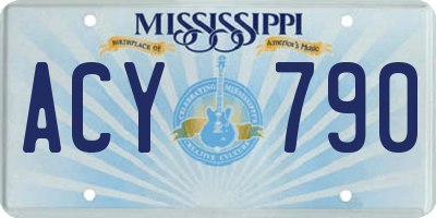 MS license plate ACY790