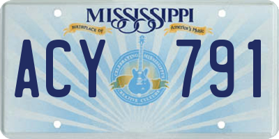 MS license plate ACY791