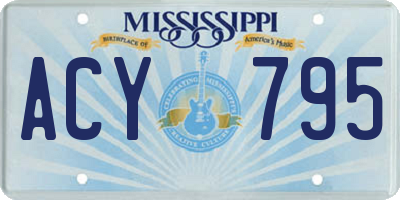 MS license plate ACY795