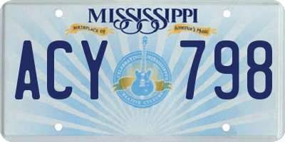 MS license plate ACY798
