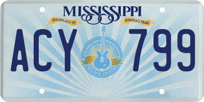 MS license plate ACY799