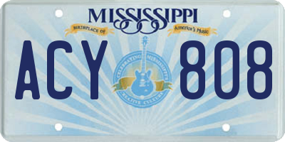 MS license plate ACY808