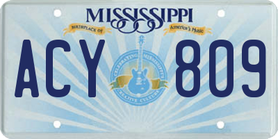 MS license plate ACY809