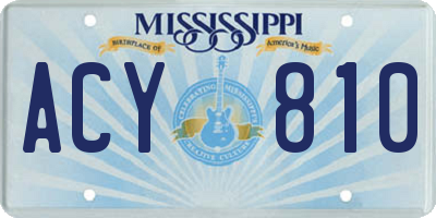 MS license plate ACY810