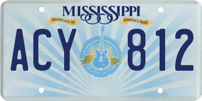 MS license plate ACY812