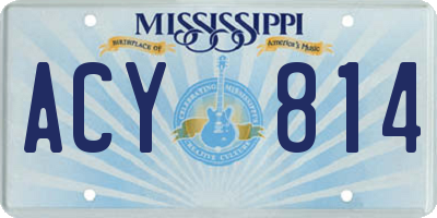 MS license plate ACY814
