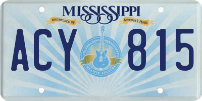 MS license plate ACY815