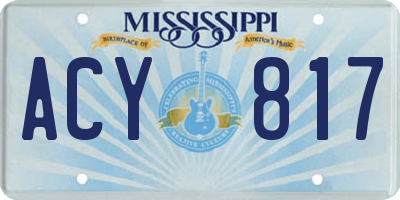 MS license plate ACY817