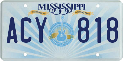 MS license plate ACY818