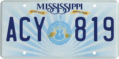 MS license plate ACY819