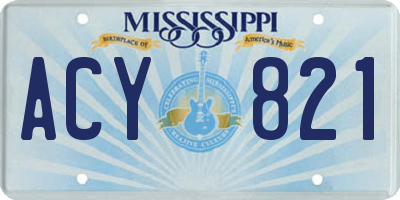 MS license plate ACY821