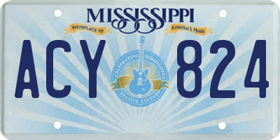 MS license plate ACY824