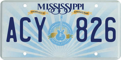 MS license plate ACY826