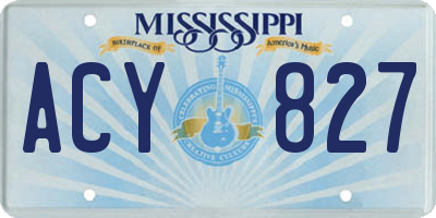 MS license plate ACY827