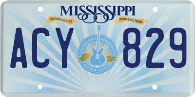 MS license plate ACY829