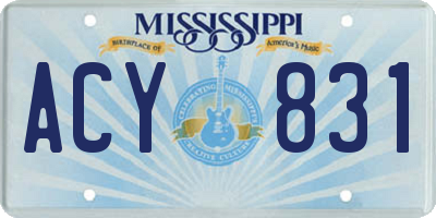 MS license plate ACY831