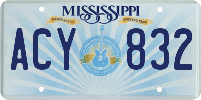 MS license plate ACY832
