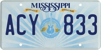 MS license plate ACY833