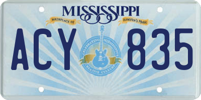 MS license plate ACY835