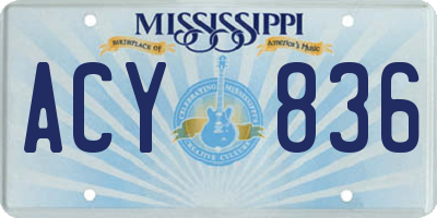 MS license plate ACY836