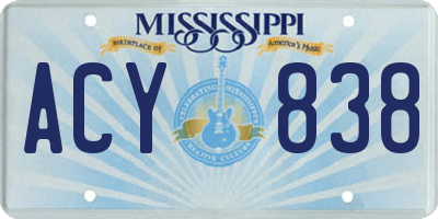 MS license plate ACY838