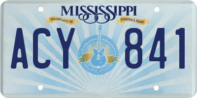 MS license plate ACY841