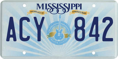 MS license plate ACY842