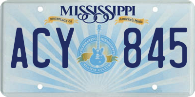 MS license plate ACY845