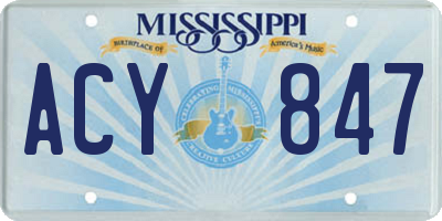 MS license plate ACY847