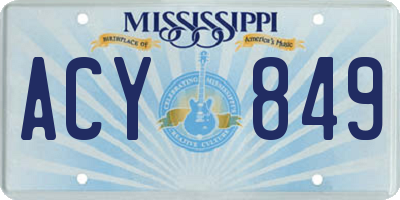MS license plate ACY849